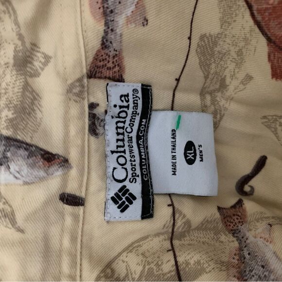 Columbia Mens XL Short Sleeve Button Front Fish Shirt - Picture 4 of 8